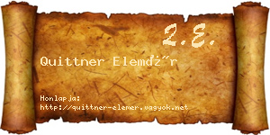 Quittner Elemér névjegykártya